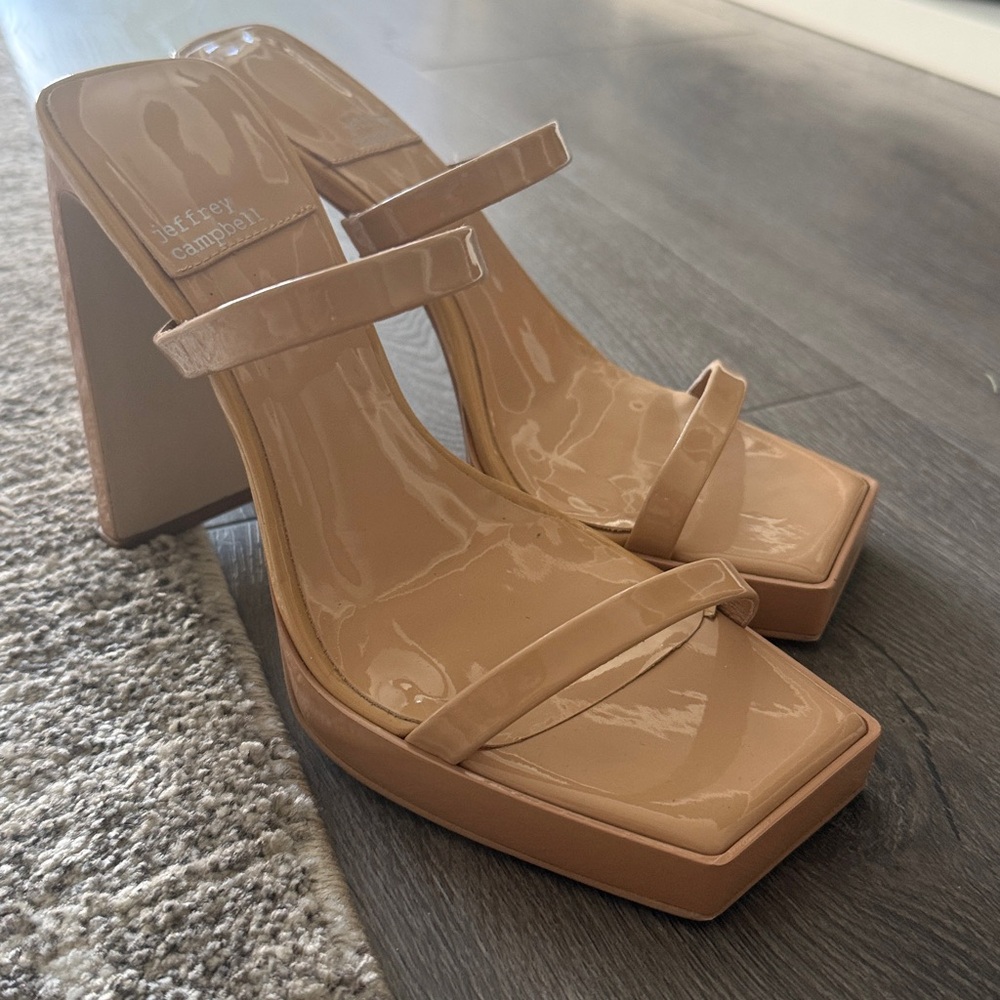 Jeffrey Campbell Tan Strappy Heels - Picture 3 of 6